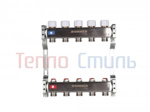 Kоллектор ROMMER RMS-3200- 000012 1x3/4 на 12 контуров с запорными клапанами из нержавеющей стали