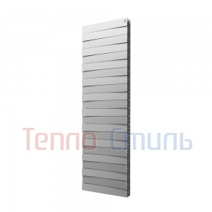 ROYAL THERMO PIANOFORTE TOWER 300/18 секций, вертикальный, с боковым подключением, цвет Silver Satin — серый