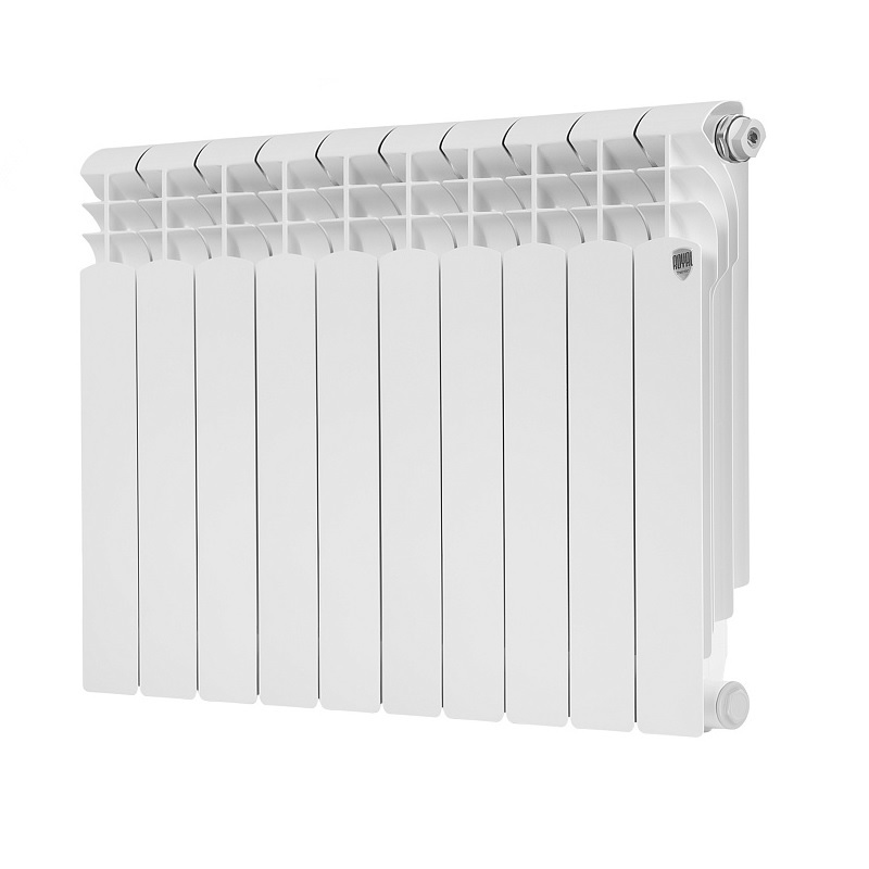 Алюминиевые радиаторы ROYAL THERMO MONOBLOCK A 500 2.0 боковое подключение, цвет Bianco Traffico — белый