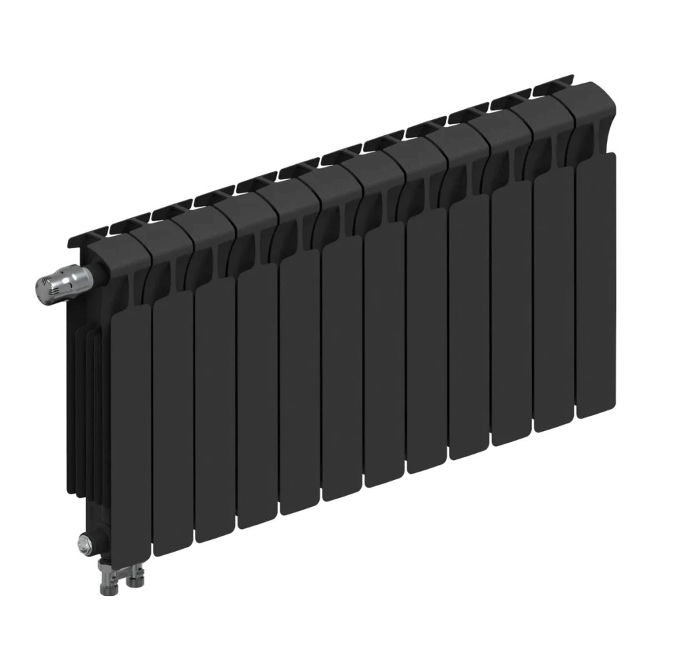 Биметаллические радиаторы RIFAR MONOLIT VENTIL 350 нижняя подводка, цвет Антрацит