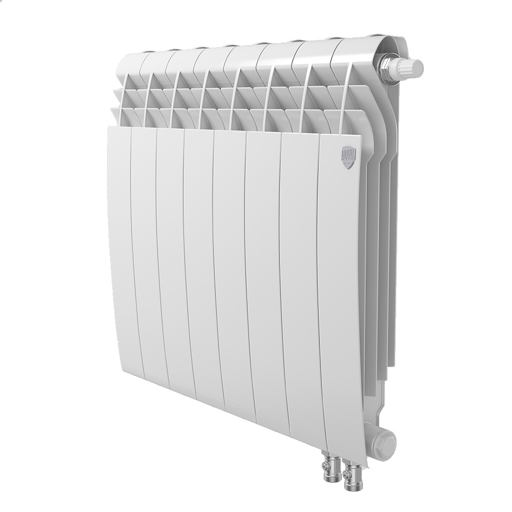 Биметаллические радиаторы ROYAL THERMO BILINER 500 нижнее подключение, цвет Bianco Traffico — белый
