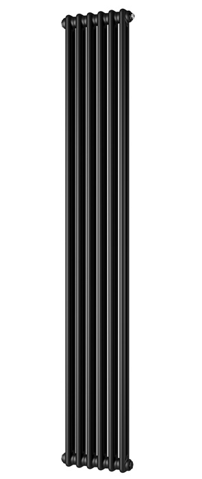 Радиаторы ZEHNDER Charleston 2180 с боковым подключением 1/2 цвет черный матовый — RAL 9005 с кронштейнами в комплекте