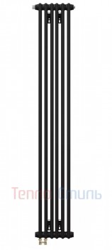 ZEHNDER Charleston Completto 2180/ 6 секций с нижним подключением цвет черный матовый — RAL 9205 с кронштейнами в комплекте