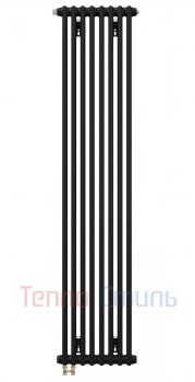 ZEHNDER Charleston Completto 2180/ 8 секций с нижним подключением цвет черный матовый — RAL 9205 с кронштейнами в комплекте