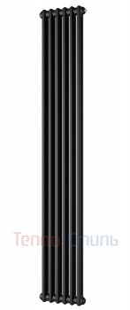 ZEHNDER Charleston 2180/ 6 секций с боковым подключением 1/2 цвет черный матовый — RAL 9005 с кронштейнами в комплекте