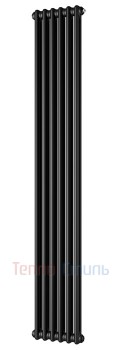 ZEHNDER Charleston Completto 2180/ 12 секций с нижним подключением цвет черный матовый — RAL 9217 с кронштейнами в комплекте